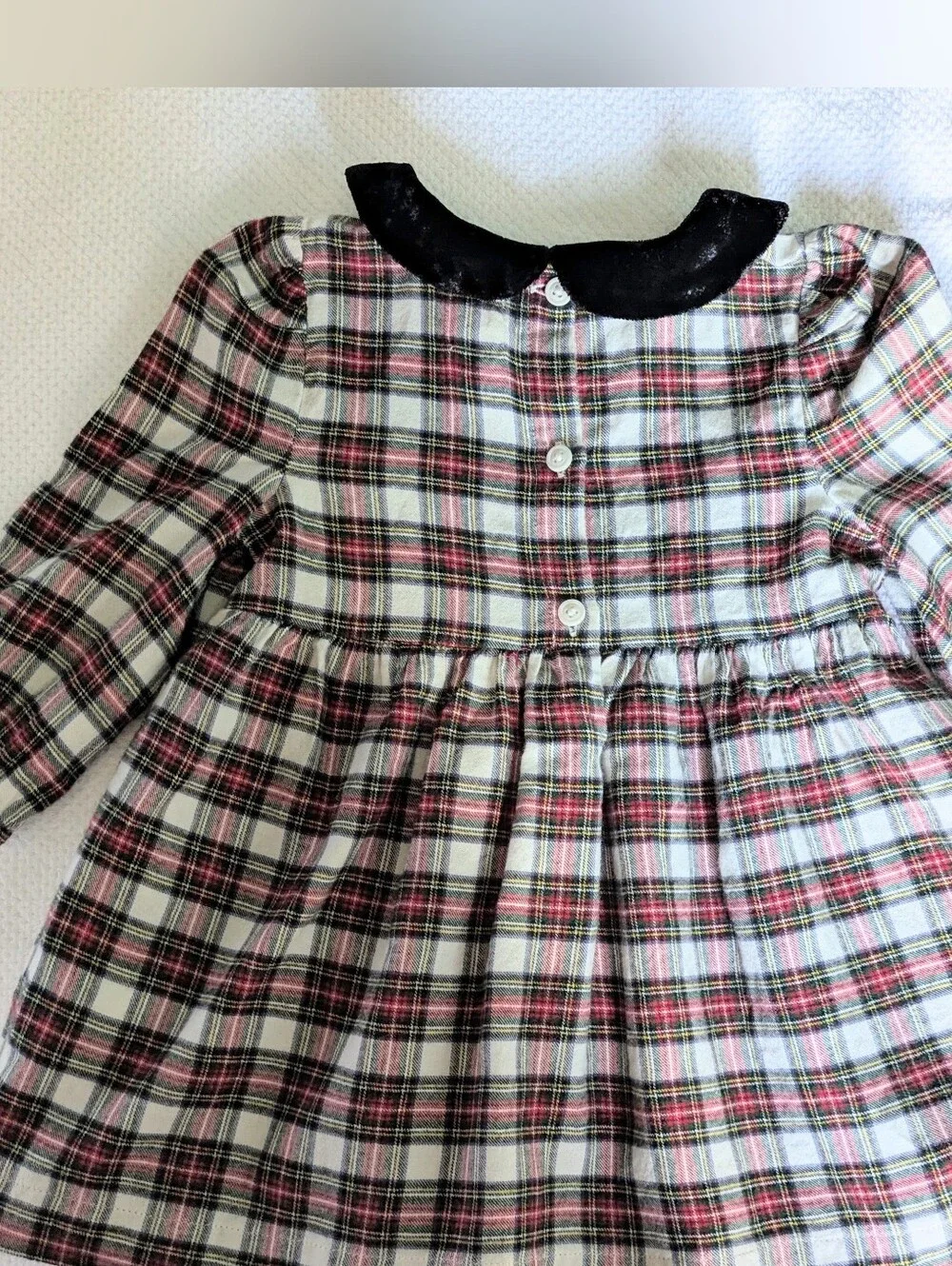 Gently pre-loved Classic BABY GAP Plaid Flannel Dress size 12- 18 months